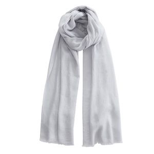 NWT Cashmere & silk grey scarf with fringed edge